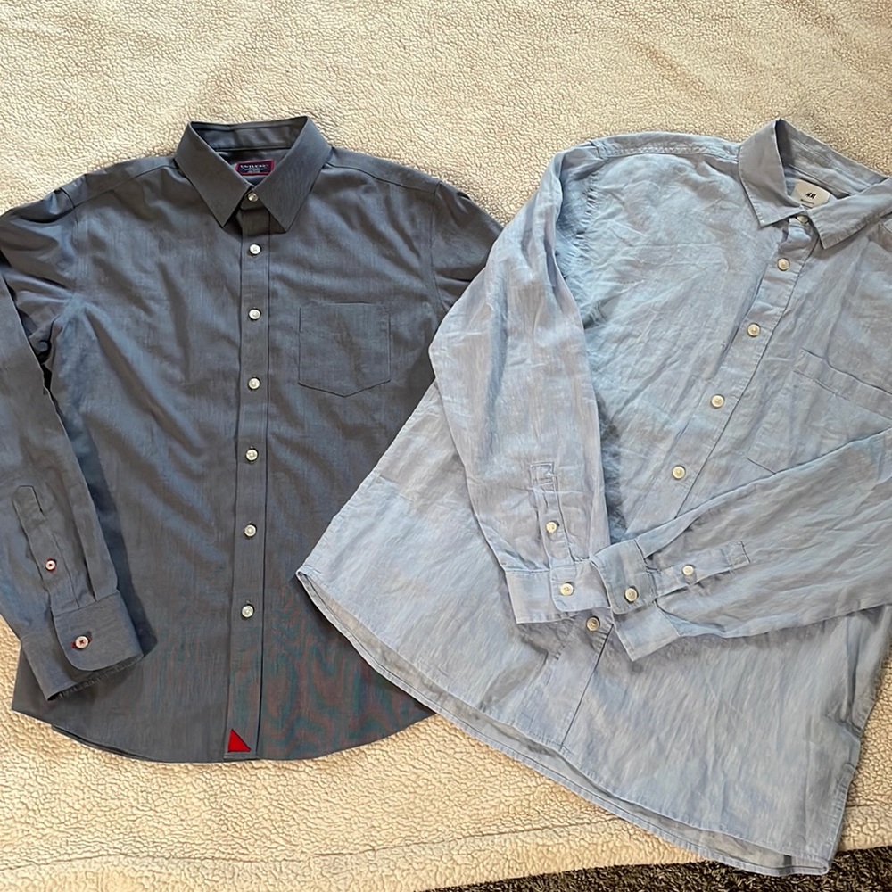 Men’s LS button downs size medium untuckit and H&M